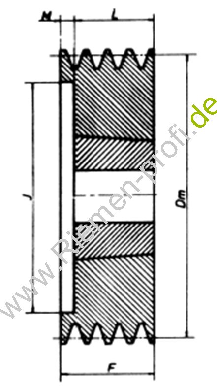 Keilriemenscheibe für TAPER-Buchse, Profil SPB 1-Rille
